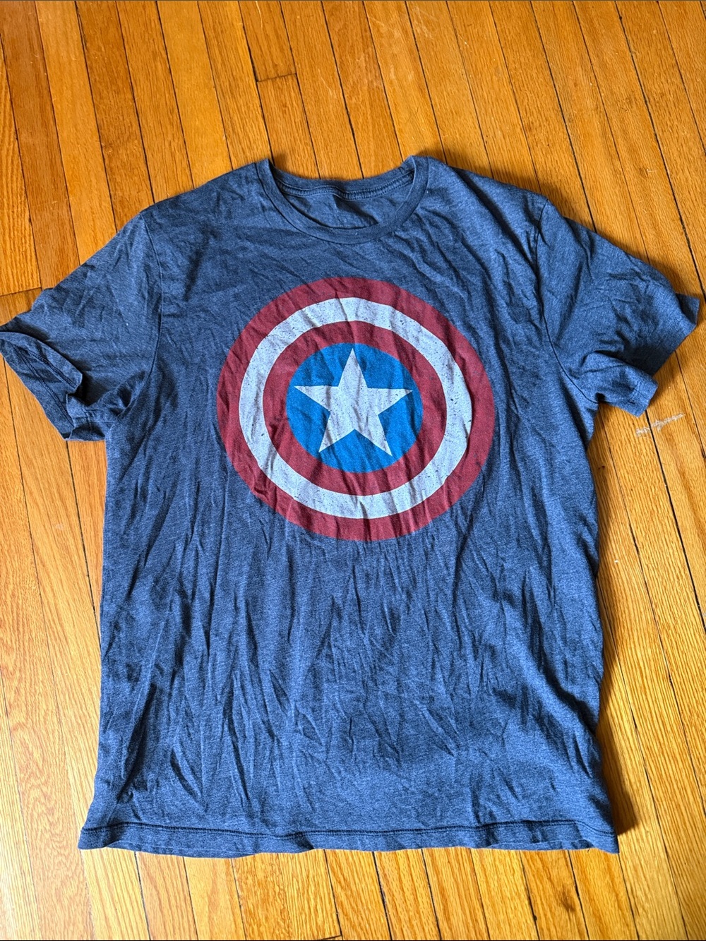 Captain America Shield Graphic Tee in Heather Blue